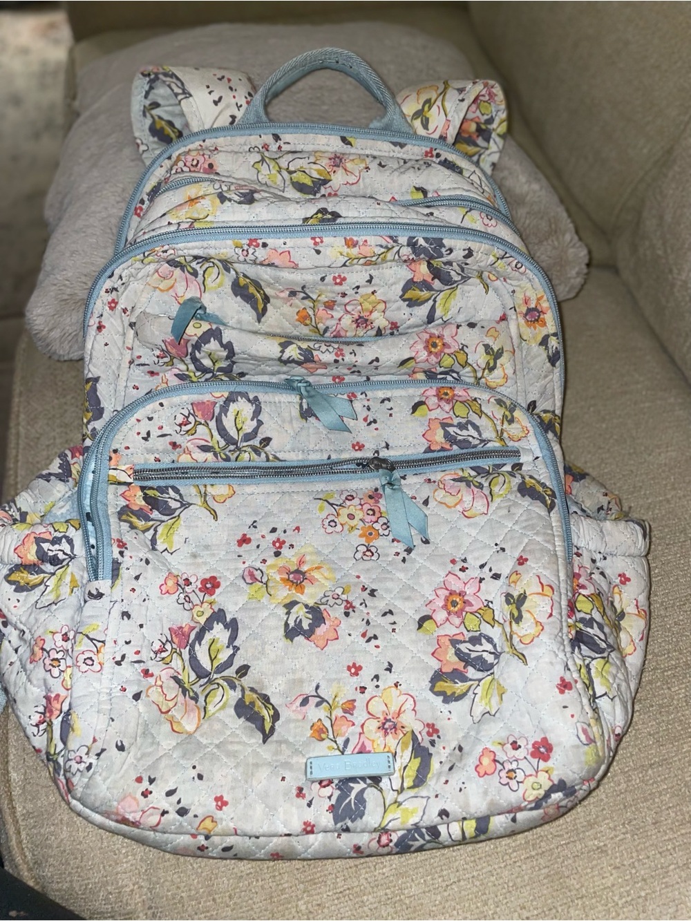 Vera Bradley Iconic Campus Trolly Sleeve Backpack - Floating Garden